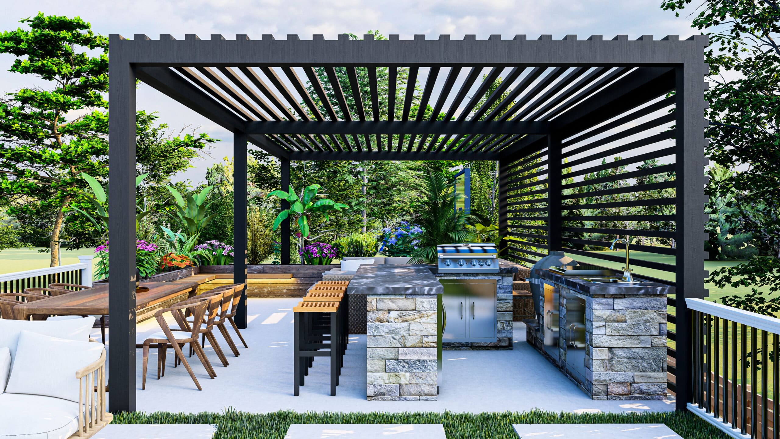 backyard-with-grill-table-with-chairs-fire-pit