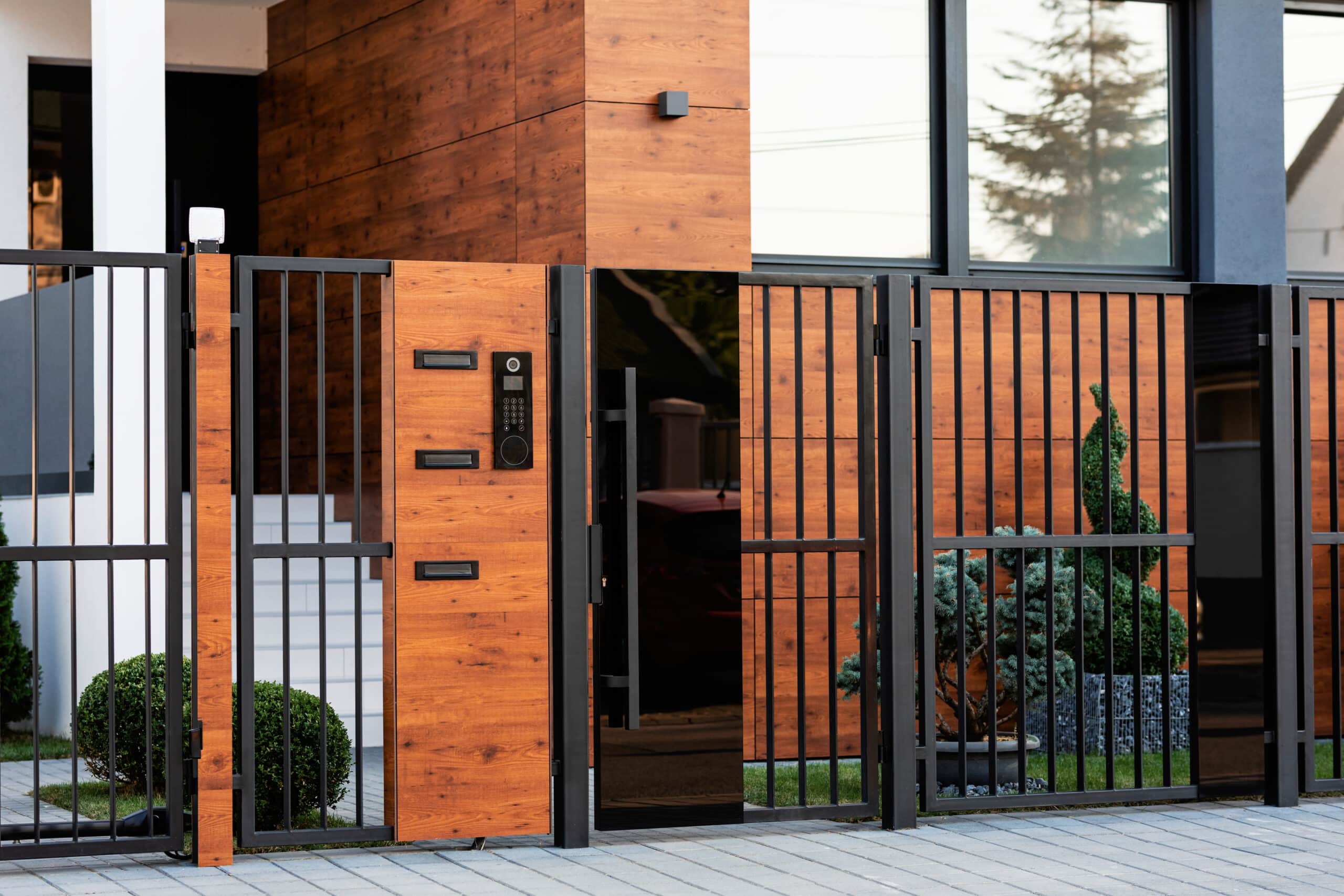 Exterior of modern residential building.